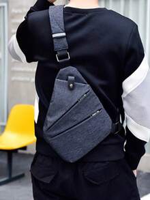 Men's Anti-Theft Crossbody Bag, Lightweight Backpack Chest Bag, Large Capacity Casual Shoulder Bag, Suitable For Travel, Business Trip And Daily Use - Multicolor - View 7