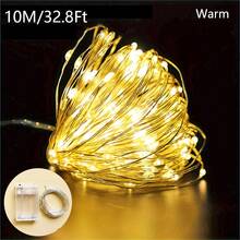 1pc 1/2/3/5/10M Indoor Decorative LED Copper Wire Light, Battery Powered – Bendable & DIY Shapeable String Light For Home Decor, Party Decor, Holiday Decor, Wedding Decor, Outdoor Garden, Camping – String Light For Room/House Decor - Yellow - View 14