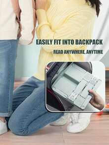 1pc Multifunctional Adjustable Height Reading Stand Student Book Holder Simple Adjustable Reading Aid Suitable For Reading, Learning, Protecting Eyesight, Neck Comfort, Book Clip, Book Support - Putih [Stand Baca Ganda yang Dapat Diatur] - View 8
