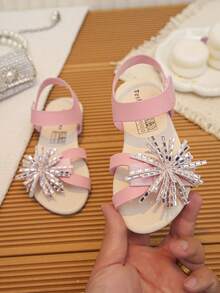 Water Drop Fireworks Girl Sandals, Summer Style, Hook And Loop Design, Pairs Well With Princess Dress To Enhance The Atmosphere - Pink - View 8