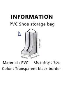 1/2/4 piezas Bolsas de almacenamiento de botas, bolsas de tela para zapatos de viaje para botas altas, organizador de botas para el hogar con ventana transparente para protección contra el polvo - Negro - Ver 13