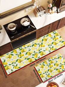 1pc Rubber Kitchen Mat, Printed With Vibrant Lemon And Floral Pattern Kitchen Mat, Can Be Placed In Front Of The Sink, Used For Standing, Kitchen Decoration - Multicolor - View 14