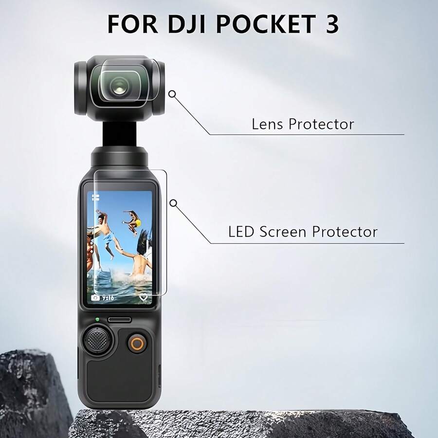 7pcs Accessories For Osmo Pocket 3/4 Camera, Including 3 Screen Protectors + 3 Lens Protectors + 1 Anti-Slip Desktop Stand (Black). 9H Tempered Glass Screen Protector, Equipped With Portable Charging Port And Silicone Anti-Slip Desktop Base. The Base Provides Comprehensive Protection For Your Camera, Not Easy To Fall, Easy To Install, And Has High-Definition Transparency.