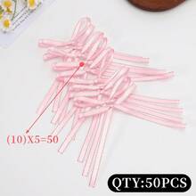 10/20/50pcs Double-Sided Silver Edge Ribbon Bows, Suitable For Flower Gift Wrapping, Baking Cake & Cookie Packaging, DIY Accessories Ribbon Bows, Handmade Sewing Satin Ribbon Accessories, Craft Decoration Satin Ribbon - A - View 47