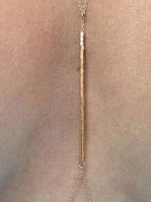 1pc Fashion Hot Girl Style Summer Beach Chain Tube Bead Body Chain, Sexy X-Shaped Waist Chain, Bohemian Style Gold Beaded Beach Bikini Body Chain, Vacation Daily Accessory - Golden Millet Pearls - View 6