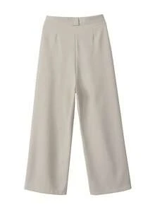 Casual Plain Color Straight High-Waist Slim Loose Suit Pants Spring - Apricot - View 4