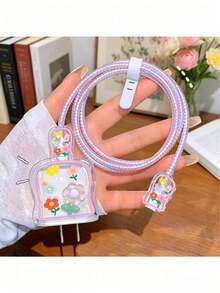 Apple Small Flower Pattern Protective Case Compatible With Apple 18-20W Charger, Anti-Drop And Stain-Resistant Protective Shell Case - Multicolor - View 9