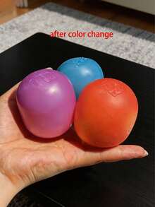 1pc Random Color Cotton Candy Squeeze Ball, Color Changing Under Sunlight, Soft Stress Relief Toy, Cylindrical Finger Toy, Suitable For Adults To Relieve Anxiety - Multicolor - View 9