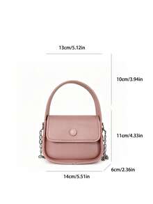 Mini Small Bag Women's Fashion Chain Crossbody Bag Minimalist Chic Versatile Pink Handbag - Pink - View 3