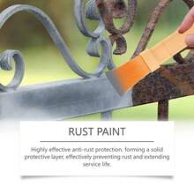 Juego de pintura antióxido gris de 100g con brocha, recubrimiento de prevención de óxido metálico a base de agua, pintura resistente a la corrosión y a la intemperie para cercas, puertas, barandillas & muebles metálicos - 100 g de pintura gris antioxidante - Ver 10