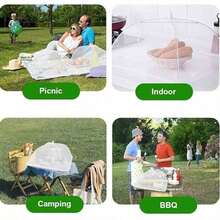 1pc White Foldable Mesh Food Cover, Multi-Functional Kitchen Dining Table Anti-Mosquito Food Cover, Home Pop-Up Dust-Proof Food Cover, Suitable For Outdoor Gatherings, Picnics And Barbecues, Can Protect Food From Insects And Debris, Prevent Flies And Mosquitoes From Approaching Food, Suitable For Kitchen, Dining Table And Outdoor Picnics - Multicolor - View 4