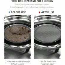 pantalla de disco de 58, 5 mm para espresso con filtro de caf espresso de agujero redondo de 0, 8 mm de espesor, filtro reutilizable de acero inoxidable para portafiltro sin fondo, cesta de - Metal de color + 58,5 mm - Ver 6