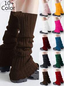 Women's Knit Leg Warmers, 10+ Colors, Ribbed Slouchy Boot Socks, Soft & Warm Leg Covers - Multicolor - View 3