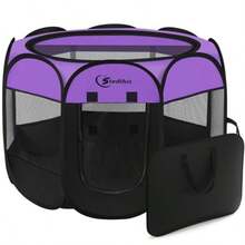 Dog Cat Playpen Puppy Pet Playpen Dogs Tent Crates Cage Indoor/Outdoor Portable Pop Up Dog Kennel Playpen With Carrying Case For Dogs/Cats/Rabbits - Purple - View 7