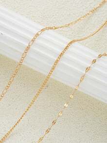 Juego de 3 piezas de joyería corporal de cadena minimalista para la cintura de mujer, adecuado para vacaciones de verano, citas, regalos, uso casual, fiestas y otras ocasiones. - Amarillo Oro - Ver 2