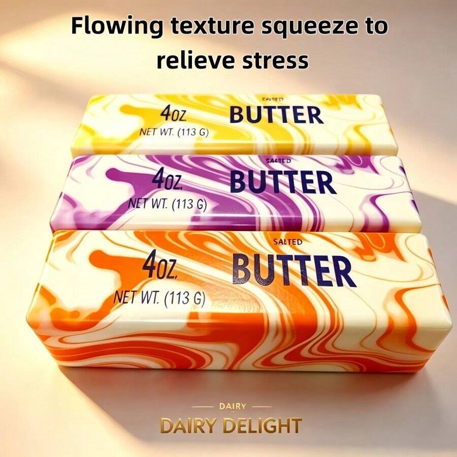 Marbled Hawaiian Cheese Stick Squishy Stress Relief Toy, Slow Rebound Healing Stress Relief Essential For Students, Party Decoration Gift
