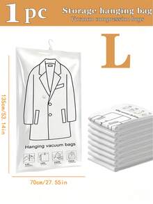 1pc/3pcs/4pcs/5pcs Hanging Vacuum Storage Bags, Clothes Storage Hanging Bags, Hanging Clothes Compression Bags With Unique Hook Design, Clothes Can Be Directly Hung Into The Bag, No Folding Required, Completely Avoids Creases Caused By Traditional Compression Bag Folding Storage, Especially Suitable For Suits/Coats/Silk Dresses And Other Wrinkle-Prone Clothes, Large Capacity, One Bag Can Handle All Family Clothes During Season Change, Suitable For Moving, Organizing Wardrobes, Home Storage For Students, Can Compress And Hang Off-Season Thick Clothes Without Taking Up Wardrobe Space - Multicolor - View 20