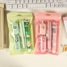 1 Set High-Quality Stationery Set, Practical Student Learning Supplies, Suitable For Educational Institutions, Classrooms, Gifts, Functional And Stylish Set, Meets Various Needs! Perfect For Work And Creative Activities Multi-Functional Stationery Set - 4 Colors Available To Brighten Your Office Time, Includes Push-Pull Eraser, Highlighter, Ballpoint Pen And Other Tools, Ideal Stationery Combination For Creative People! - Sets - View 1