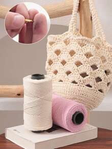 [1 buah] Benang Berongga Tebal Sedang 2mm, Benang Campuran Linen untuk Rajutan Tangan DIY Topi dan Tas - Model baru - View 7