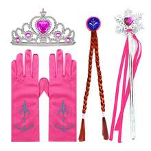 Set de Accesorios para de Princesas para Niñas, Disfraz de Cosplay, Varitaágica,, Guantes, Pendientes, Anillo, Collar, Set Completo Multicolor - DP0506 - Ver 8