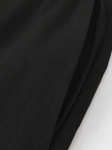男士度假風亞麻彈性腰抽繩直筒褲，透氣黑色寬腿休閒長褲，適合夏季/春季/秋季 - 黑色 - 查看 9