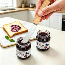 1pc/3pcs/6pcs Stainless Steel Butter Knife Set, Bread Spreader, Suitable For Bread, Jam And Butter, Butter Spreader And Butter Scraper With Long Wooden Handle - View 6