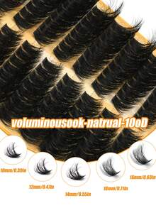 208 Clusters 100D Natural Cluster Eyelashes, 5 Lengths Mixed (10-18mm) Voluminous Single Eyelashes, Lightweight Sweat-Resistant, Reusable, Suitable For Various Occasions, Perfect Gift For Women, Ideal For Home Eyelash Extensions And Daily Makeup - D - View 4