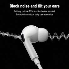 入耳式耳機 兼容 /Lightning，有線 EarPods 耳機 附 Lightning 接頭，有線耳塞 兼容 ，內建遙控器可控制音樂，兼容 14/13/12/11/XR/XS/X/8/7/SE/Pro/Pro Max - 查看 6