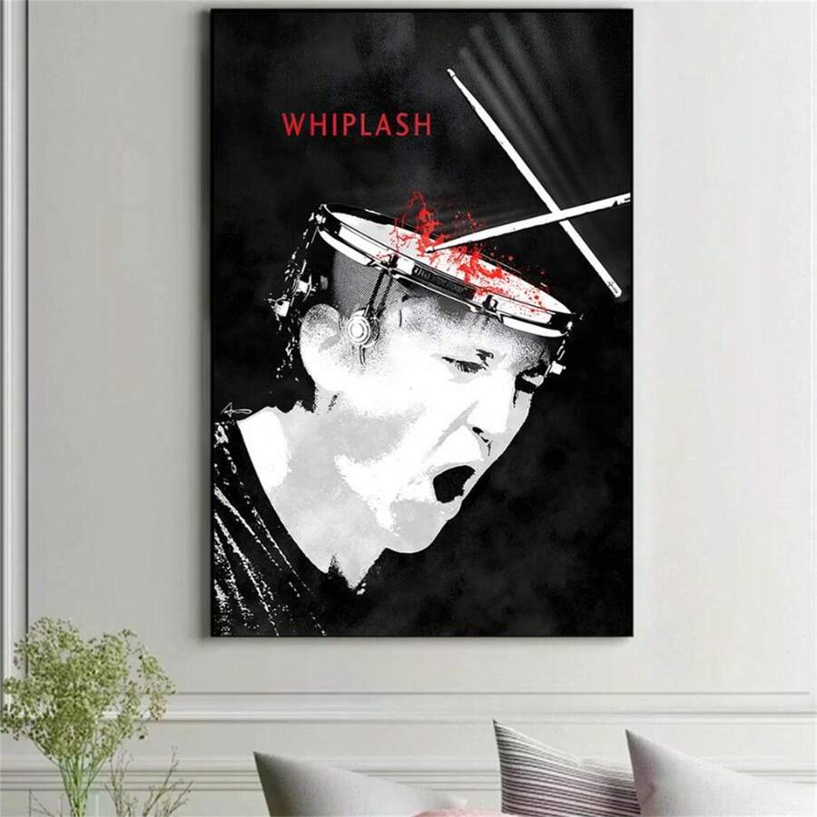1件《Whiplash》電影海報，復古牆面藝術，家居裝飾，經典電影，帆布禮品，牆面藝術，牆面裝飾，現代極簡風格海報，客廳與房間裝飾，浴室裝飾，理想禮物，無框 - 無框 - 查看 1