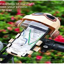 Universal Hooded Bicycle Phone Holder, 360° Rotation, Hands-Free, Suitable For Motorcycle, Electric Bicycle, Off-Road Vehicle, Cruiser, Scooter And Jogging Stroller Phone Navigation System Mirror Flip + Shock Absorption Anti-Vibration Electric Vehicle Phone Holder New Anti-Vibration Anti-Shake Cycling Electric Motorcycle Delivery Rider Navigation Holder - Multiple Styles - View 6