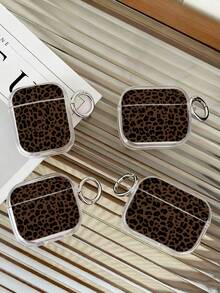 Funda de auriculares Bluetooth con estampado de leopardo pintado, transparente, engrosada, de moda, a prueba de golpes, con hebilla adicional, compatible con S4, funda protectora para auriculares inalámbricos Bluetooth Apple, carcasa brillante Pro2, cobertura completa, Pods 3 1/2/3 generación, funda protectora Pro, a prueba de golpes, carcasa blanda - Multicolor - Ver 1