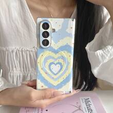 1pc Dual Axis Leather Texture Magnetic Wave Heart Popular Shockproof Anti-Slip Smart Phone Case Foldable Phone Case Compatible With Samsung Full Coverage Anti-Drop Protective Case For Samsung GalaxyZFOID7 GalaxyZFOID6 GalaxyZFOID5 GalaxyZFOID4 - Multicolor - View 3
