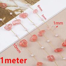 1m Fashionable Multi-Style Colorful Glass Rhinestone Asymmetrical Stone Copper Clasp Bead Chain For Handmade DIY Bracelets, Necklaces And Clothing Accessories - DIY Chain - View 16