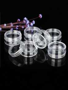 50pcs Mini Transparent Cream Jars With Clear Lids, Small Cosmetic Sample Containers, 10g/25g/50g Empty Plastic Cosmetic Jars, Transparent Sample Bottles For Eyeshadow Cream Lipstick, Travel Essentials, Sample Cosmetic Jars, Empty Mini Bottles - Multicolor - View 7