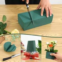 6 Pezzi di Blocchi di Schiuma Floreale Verde, Adatti per Fiori Freschi e Fiori di Seta - Ideali per Composizioni Floreali, Piantumazione e Materiali per Artigianato Fai-da-Te - A - Visualizzare 6