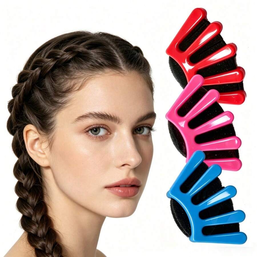 3pcs Hair Styling Tool Set: Quick Bun Maker, Hairdresser Curling Tongs Accessory, Suitable For Women, Girls And Wedding Hairstyles - One Size Fits All - View 1