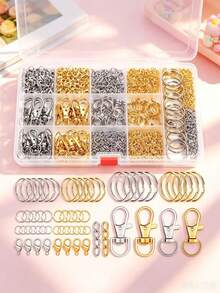 DIY 524pcs/990pcs Keychain Making Kit Keychain Craft Supplies Including Keychains, Hooks, Lobster Clasps, Key Rings And Jump Rings For Keychain Making - DIY Keychain Making Kit - View 2