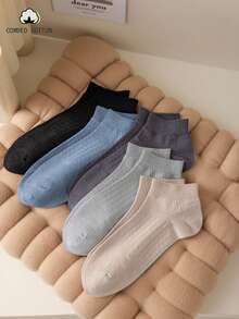 5 Pairs Men's Summer Breathable Teen Short Ankle Low-Cut Cotton Socks - Multicolor - View 3