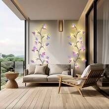 1pc Rattan String Lights 36 LED, USB Powered, 8 Lighting Modes. Artificial Branch With Butterfly Light Strip, USB Powered Butterfly Willow Vine Lights, Includes 36 LED Beads, Suitable For Wall, Bedroom, Wedding, Birthday, Holiday, Party, Valentine's Day Decoration - Multicolor - View 3