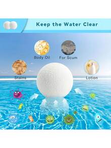 Bolas de limpieza para piscina - de absorción rápida, alta eficiencia, esponjas reutilizables para frotar spa y jacuzzi, adecuadas para sistemas de filtración de arena, diseño de superficie texturizada duradera, esenciales para el mantenimiento de piscina y spa. - Bolas de esponja descalcificadoras - Ver 9