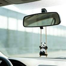 1 pieza Colgante de decoración de coche de panda de PVC, adorno colgante creativo para el espejo retrovisor, decoración personalizada del interior del coche - Columpio Panda - Ver 9