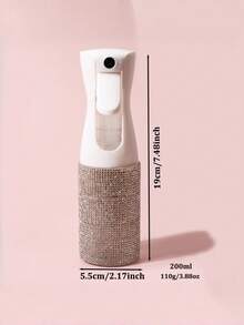 200ml Rhinestone Fine Mist Spray Bottle, Bling Refillable Cosmetic Spray Bottle For Hair, Skincare, Toner & Makeup Water, Portable Beauty Spray Bottle For Travel, Perfume Bottle, Travel Bottles - Multicolor - View 6