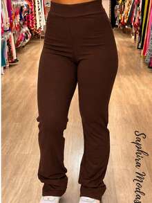 Basic Flare Ballerina Leggings Without Pockets - Óxido marrón - Ver 7