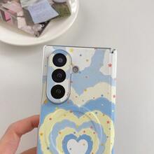 1pc Dual Axis Leather Texture Magnetic Wave Heart Popular Shockproof Anti-Slip Smart Phone Case Foldable Phone Case Compatible With Samsung Full Coverage Anti-Drop Protective Case For Samsung GalaxyZFOID7 GalaxyZFOID6 GalaxyZFOID5 GalaxyZFOID4 - Multicolor - View 4