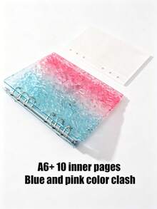 1pc A5/A6 Size Wavy Transparent Loose-Leaf Binder, Acrylic Gradient Colorful Transparent Folder, Can Be Used As Notebook, Planner, Card Storage, Sticker Book, Photo Album, Stationery,Card Holder - A5 - View 24
