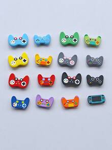 16 Stücke bunte große & kleine Game Controller Serie DIY Mode Sandalen Accessoires, abnehmbare Clog Schuh Dekor, geeignet für Puff Sandalen, Strandtaschen Accessoires, Partygeschenke - Verschiedenfarbig - Übersicht 5