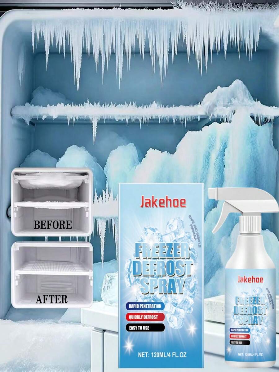 Spray Descongelante para Congelador, Spray de Limpieza Multiusos para Refrigerador Doméstico, Congelador, Descongelación de Máquina de Hielo, Regalo para Familia y Amigos, Modelos Nuevos y Antiguos Enviados al Azar