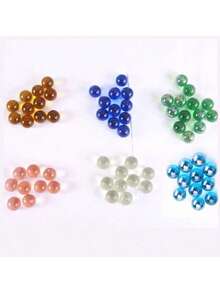 30/60/100pcs 1.6cm Colorful Rainbow Beautiful Transparent Glass Beads Marbles - Multicolor - View 5
