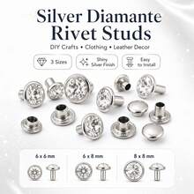 100pcs 0.24"/0.31" Copper Crystal Rhinestone Rivet Studs, Decorative Nail Rivets For Leather Craft, Shoes, Bags & DIY Ornament - A - View 8