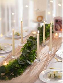 6pcs Transparent Short Conical Candle Holders, Suitable For Table Decor, Wedding, Party, Advent, Christmas And Home Decoration - Multicolor - View 3